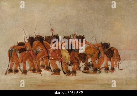 Buffalo Dance, Mandan. huile sur toile. Date: 1835-1837. Musée: Smithsonian American Art Museum. Banque D'Images