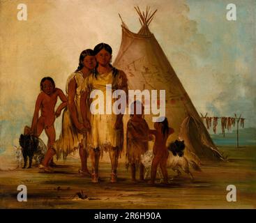 Deux filles Comanche. huile sur toile. Date: 1834. Musée: Smithsonian American Art Museum. Banque D'Images