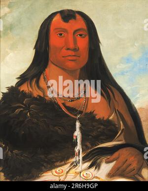 Chah-ee-chópes, quatre loups, un chef de deuil. huile sur toile. Date: 1832. Musée: Smithsonian American Art Museum. Banque D'Images