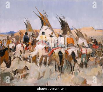 Cérémonie à Black Lake. huile sur toile. Date: 1938. Musée: Smithsonian American Art Museum. Banque D'Images