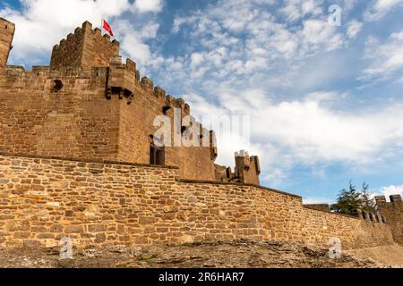 Vue panoramique sur le célèbre château de Javier (Navarre, Espagne. Banque D'Images