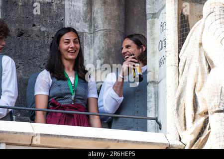 Munich, Allemagne. 28th mai 2023. Maria Luisa Grohs, Yann Sommer BEI der Meisterfeier der FC Bayern Herren und FC Bayern Damen am 28.5.2023 à München. -- Maria Luisa Grohs, Yann Sommer à la Bundesliga Championship Celebration on 28 mai 2023 à Munich, Allemagne. (Photo par Alexander Pohl/Sipa USA) crédit: SIPA USA/Alay Live News Banque D'Images