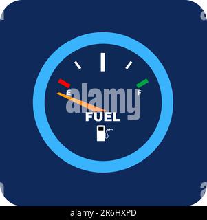 L'image vectorielle d'une jauge de carburant indique vide. Illustration de Vecteur