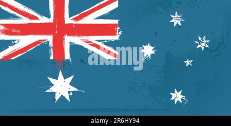 DRAPEAU Vector Australia dans le style grunge Illustration de Vecteur