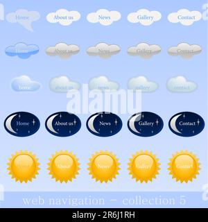 Icônes de navigation Web et de météo Illustration de Vecteur