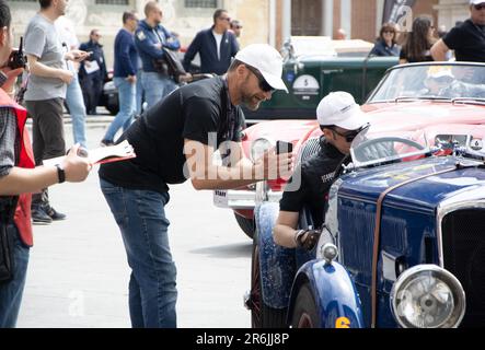 PISE , ITALIE - 30 - 2023 AVRIL : Riley Sport Nine 1936 sur une vieille voiture de course en rallye GP Terre di Canossa Banque D'Images