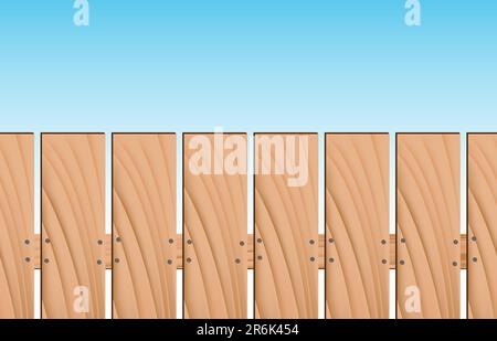 Image d'une clôture en bois répétée. Illustration de Vecteur