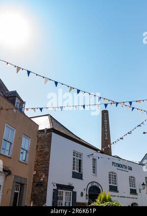 Célèbre distillerie de Gin dans le Barbican à Plymouth, Devon. Banque D'Images