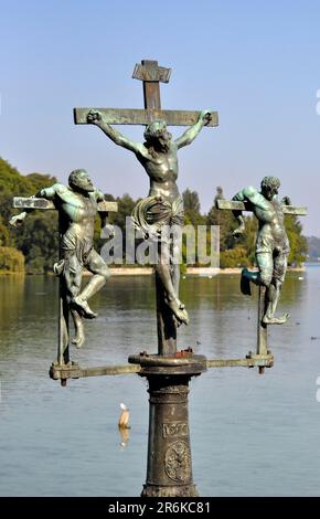Sur le lac de Constance, île de Mainau, Croix de Suède Banque D'Images