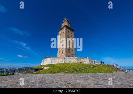 La Tour d'Hercule, site classé au patrimoine mondial de l'UNESCO, la Coruna, Galice, Espagne, Europe Banque D'Images