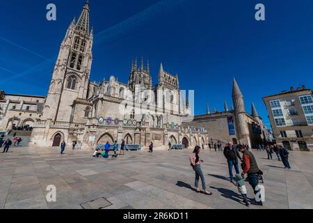 Cathédrale de Burgos, site classé au patrimoine mondial de l'UNESCO, Castille et Leon, Espagne, Europe Banque D'Images