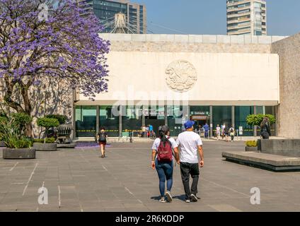 Extérieur du Musée national d'anthropologie, Museo Nacional de Antropología, Mexico, Mexique Banque D'Images