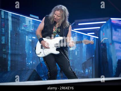 SOLVESBORG 20230609 le groupe anglais de métaux lourds Iron Maiden se produit au Festival de rock de Suède 2023. Foto: Fredrik Sandberg / TT / Kod 10080 Banque D'Images