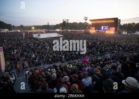 SOLVESBORG 20230609 le groupe anglais de métaux lourds Iron Maiden se produit au Festival de rock de Suède 2023. Foto: Fredrik Sandberg / TT / Kod 10080 Banque D'Images