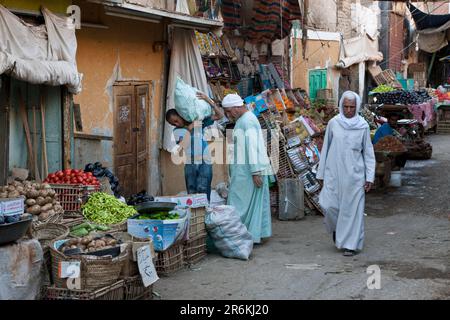 Marché, oasis de Kargha, désert libyen, Égypte Banque D'Images