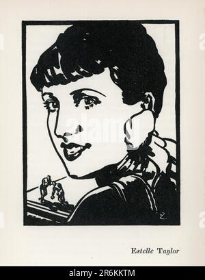 Image de l'actrice ESTELLE TAYLOR (et épouse du boxeur Jack Dempsey) de DOUG et MARY et D'AUTRES un livre d'ALLENE TALMEY avec des portraits boisés de BERTRAND ZADIG publié par Macy-Masius, New York en 1927 Banque D'Images
