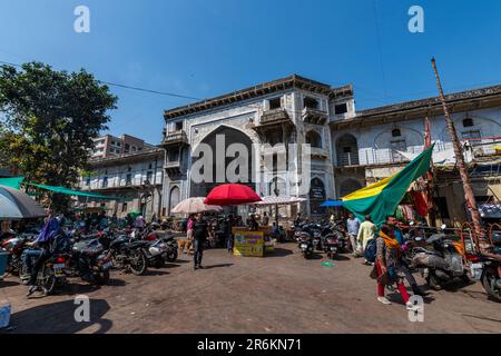 Porte d'entrée au fort de Bhadra, site du patrimoine mondial de l'UNESCO, Ahmedabad, Gujarat, Inde, Asie Banque D'Images