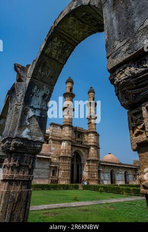 Mosquée Jami, Parc archéologique de Champaner-Pavagadh, site classé au patrimoine mondial de l'UNESCO, Gujarat, Inde, Asie Banque D'Images