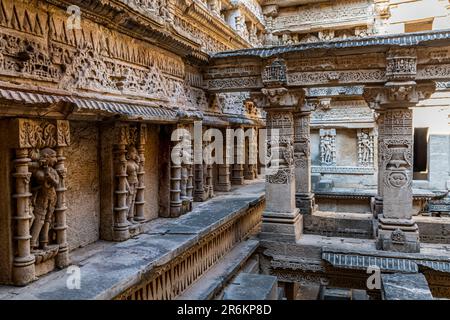 Rani Ki Vav, la Reine Stepwell, site du patrimoine mondial de l'UNESCO, Patan, Gujarat, Inde, Asie Banque D'Images