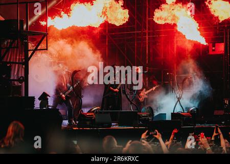 Wroclaw, Wroclaw, Pologne. 8th juin 2023. Le Metal Music Festival - Mystic Festival 2023 est en cours en Pologne. Pologne la star du premier jour était le groupe Behemoth. Le groupe a joué malgré de nombreuses protestations et l'opposition des organisations catholiques. (Credit image: © Krzysztof Zatycki/ZUMA Press Wire) USAGE ÉDITORIAL SEULEMENT! Non destiné À un usage commercial ! Banque D'Images