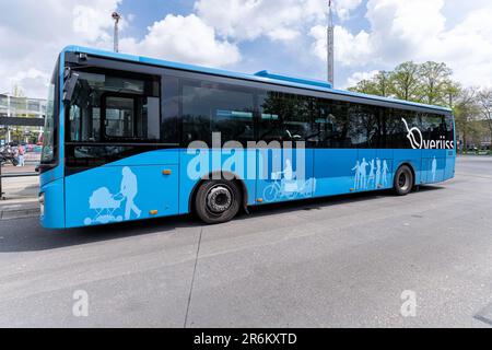 Le bus OV Regio Ijsselmond Iveco Crossway à la gare routière d'Emmeloord Banque D'Images