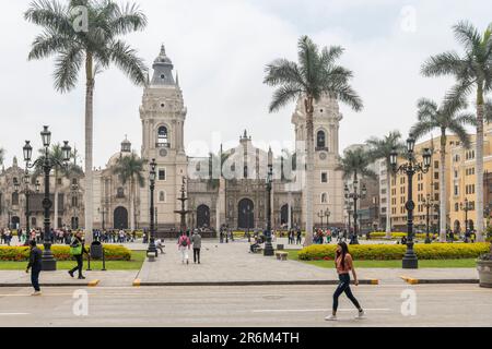 Plaza de Armas, Lima, Pérou, Amérique du Sud Banque D'Images