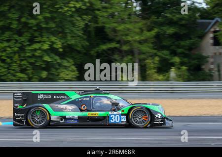 Le Mans, France. 10th juin 2023. # 30, le Mans, France, Raceday 10.of JUNE 2023: Neel Jani, Rene Binder, Nicolas Pino, Duqueine Team, Team Jota, ORECA 07 - Gibson car, classe LMP2, lors de la séance d'entraînement du 24H du Mans sur 10 juin . L'équipe DuReine se classe en LMP2 dans les 24 heures de l'événement du Mans sur le circuit de la Sarthe, image payante, photo copyright © Geert FRANQUET/ATP images (FRANQUET Geert /ATP/SPP) crédit: SPP Sport Press photo. /Alamy Live News Banque D'Images