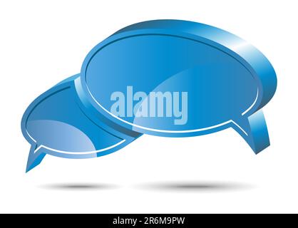 Deux boîtes de dialogue en ligne vectorisées de couleur bleue. Illustration de Vecteur