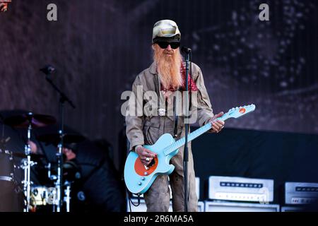Solvesborg, Suède, 10 juin, 2023 jour 4 BILLY GIBBONS ET LE BFGS (États-Unis) se produit au Sweden Rock Festival. Billy Gibbons - guitare chef, chant crédit: PEO Mšller/Alamy Live News Banque D'Images