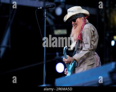 Solvesborg, Suède, 10 juin, 2023 jour 4 BILLY GIBBONS ET LE BFGS (États-Unis) se produit au Sweden Rock Festival. Billy Gibbons - guitare chef, chant crédit: PEO Mšller/Alamy Live News Banque D'Images