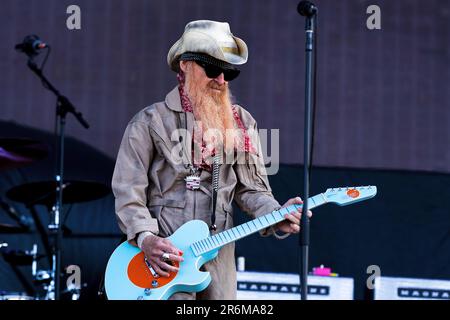 Solvesborg, Suède, 10 juin, 2023 jour 4 BILLY GIBBONS ET LE BFGS (États-Unis) se produit au Sweden Rock Festival. Billy Gibbons - guitare chef, chant crédit: PEO Mšller/Alamy Live News Banque D'Images