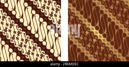 Motif Batik diagonal javanais sans couture Illustration de Vecteur