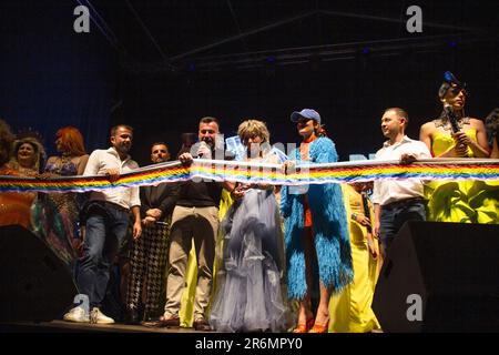 Padoue, Italie. 09th juin 2023. L'auteur-compositeur-interprète Levante la marraine exceptionnelle de la XVI édition de la Padova Pride Village Virgo, vendredi 9 juin 2023 (photo de Mimmo Lamacchia/NurPhoto)0 crédit: NurPhoto SRL/Alay Live News Banque D'Images