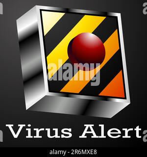 Une image d'un bouton d'alerte au virus. Illustration de Vecteur