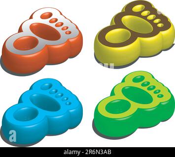 illustration vectorielle d'une icône définir le pas de pied Illustration de Vecteur