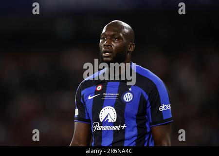 ISTANBUL - Romelu Lukaku du FC Internazionale Milano lors de la finale de la Ligue des champions de l'UEFA entre le FC de la ville de Manchester et le FC Inter Milan au stade olympique Ataturk sur 10 juin 2023 à Istanbul, Turquie. Banque D'Images