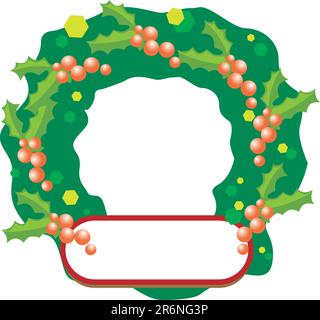 Une illustration, vecteur pour un ornement de Noël - couronnes Illustration de Vecteur