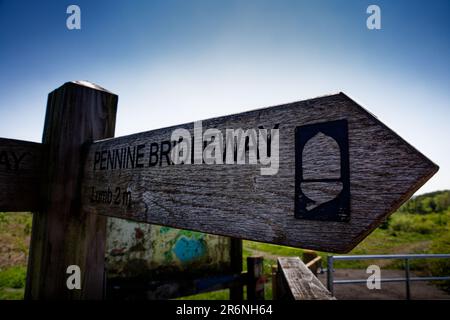 Pennine Bridleway Finger Post Banque D'Images