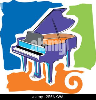 un vecteur, dessin d'icône d'illustration pour un piano Illustration de Vecteur