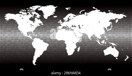 Monde binaire détaillées - vector illustration Illustration de Vecteur