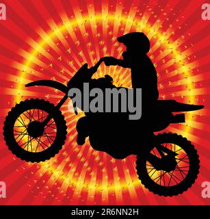 Motocycliste sur l'abstract background - vector Illustration de Vecteur