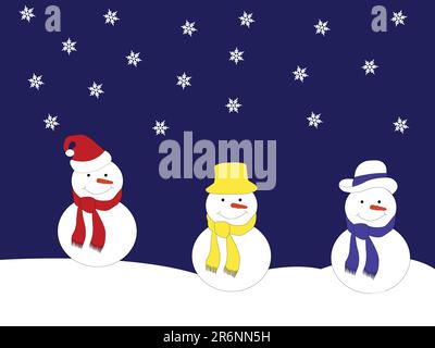 bonhomme de neige sur neige - vecteur Illustration de Vecteur