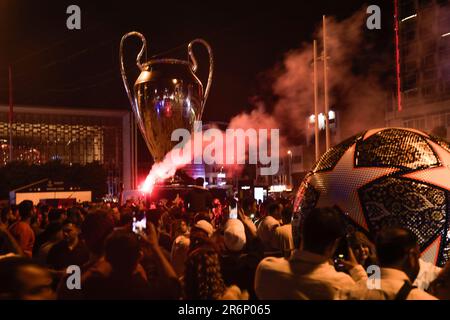 Istanbul, Istanbul, Turquie. 11th juin 2023. Les fans de Manchester City célèbrent la victoire de la Ligue des champions de l'UEFA lors du dernier match de la Ligue des champions de l'UEFA 2022/23 entre le FC Internazionale et le Manchester City FC au stade olympique Atatuerk (Credit image: © Shady Alassar/ZUMA Press Wire) USAGE ÉDITORIAL EXCLUSIF! Non destiné À un usage commercial ! Banque D'Images