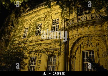 Hôtel hanté repris par les feuilles d'Ivy - Budapest, Hongrie Banque D'Images