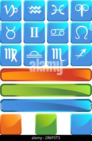 Une image des 12 symboles du zodiaque. Illustration de Vecteur
