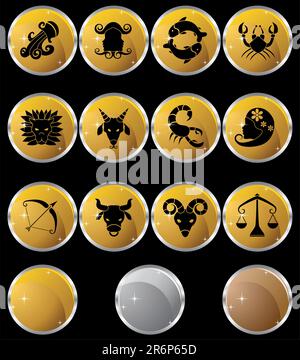 Une image des 12 symboles du zodiaque. Illustration de Vecteur