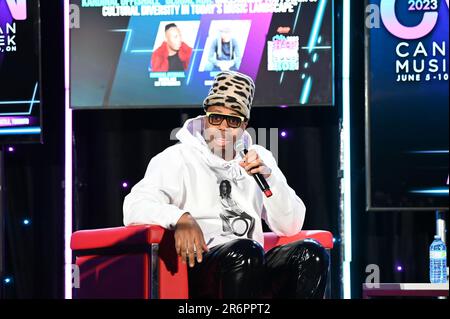 Toronto, Canada. 10 juin 2023. L'artiste canadien Kardinal Offishall reçoit le Prix de justice sociale lors de la semaine canadienne de la musique 2023 à Toronto, au Canada. Crédit Dominic Chan/EXimages/CMW : EXImages/Alamy Live News Banque D'Images