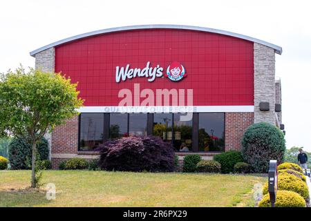 Muncy, États-Unis. 10th juin 2023. Vue extérieure du restaurant Wendy's à Muncy. Crédit : SOPA Images Limited/Alamy Live News Banque D'Images