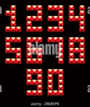 ensemble de numéros de vecteur en mosaïque. Modifiable. Illustration de Vecteur