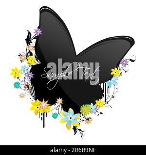 Illustration de papillon sur les fleurs Illustration de Vecteur